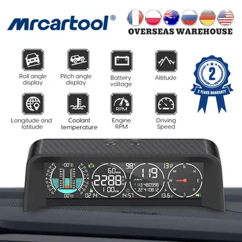 MRCARTOOL M80 Car GPS OBD Intelligent head-up Display Slope Meter Automotive Digital Speedometer Compass HUD Smart Inclinometer 1