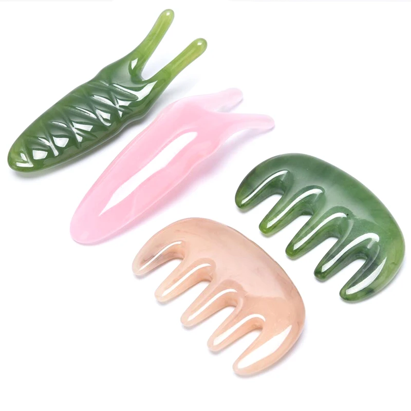 1Pcs Face Lifting Stone Guasha Scraping Facial Gouache Natural Crystal Y-shaped Fork Massage Plate Nose Massage Acupuncture