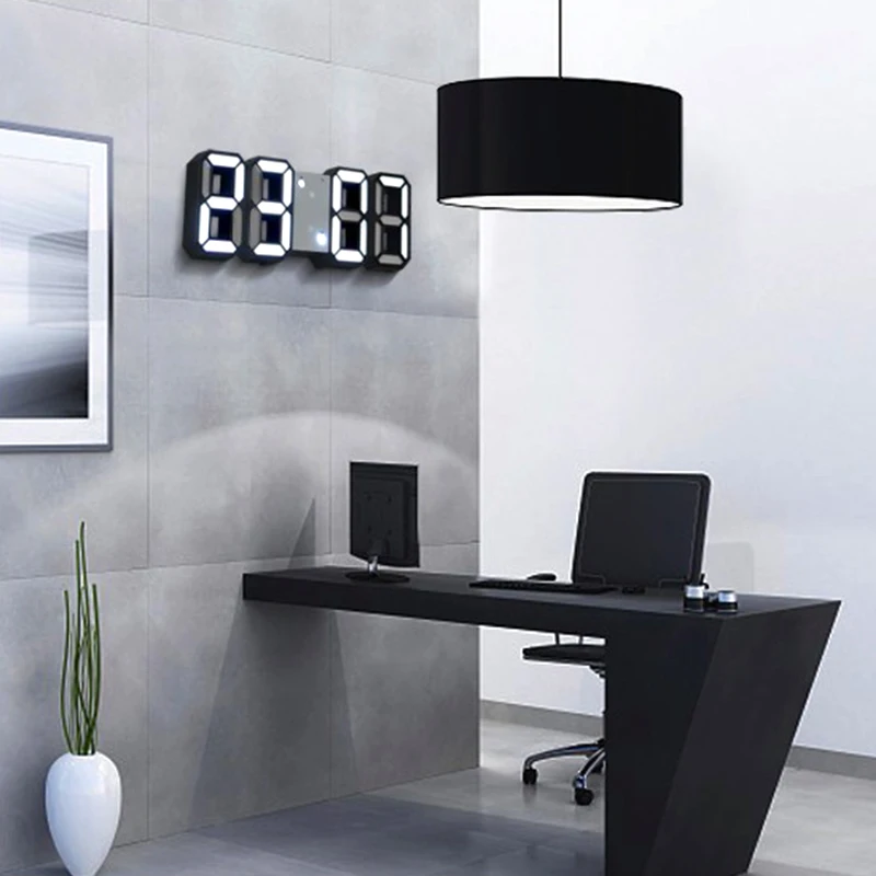 LED Alarm Clock USB Charge 3D Electronic Automatic Induction Digital Clocks Wall Horloge Home Decoration Office Table Desk Clock