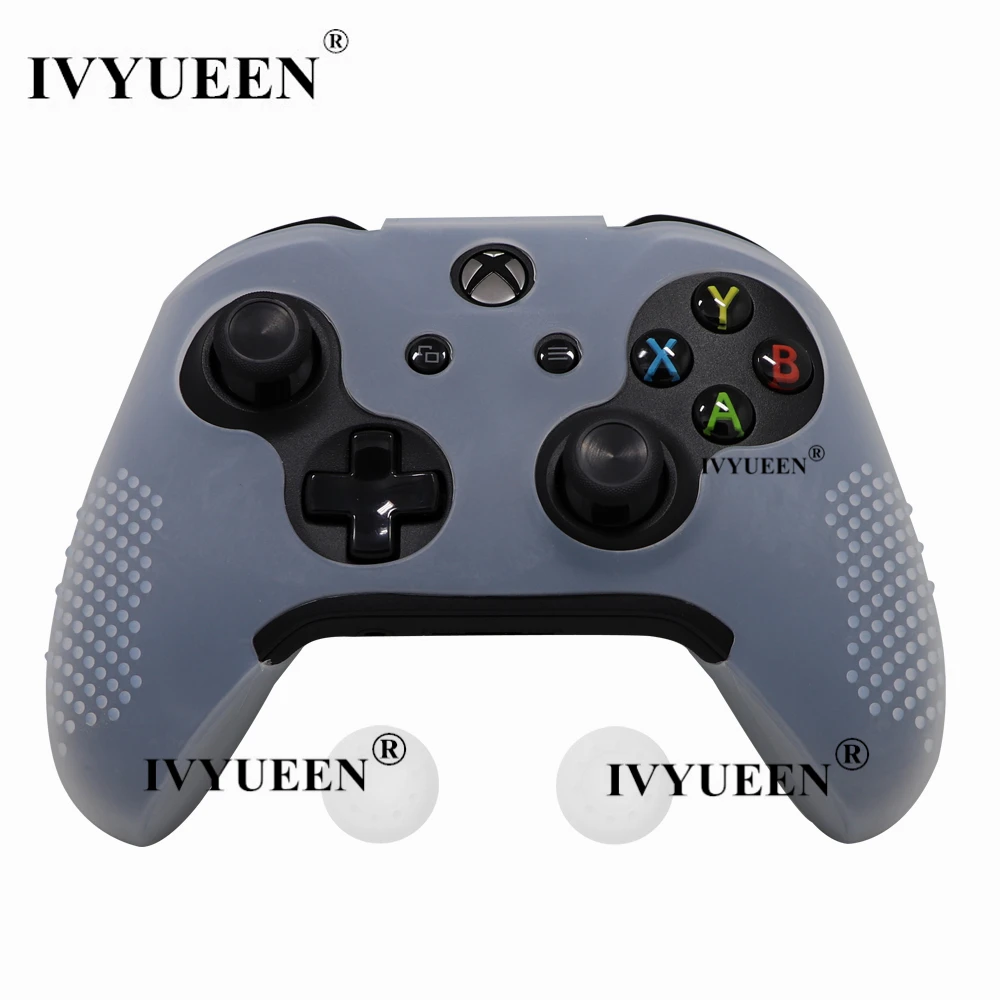 Бесцветный IVYUEEN 14 цветов силиконовый чехол для microsoft Xbox One X S тонкий контроллер Шипованный защитный чехол с ручкой для большого пальца - Цвет: Бесцветный