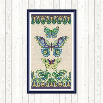 

DIY Embroidery Needlework Sets of Three Butterflies Cross Stitch Kits Home Decor Counted Dmc 14ct 11CT Cross Stitch Needlepoint