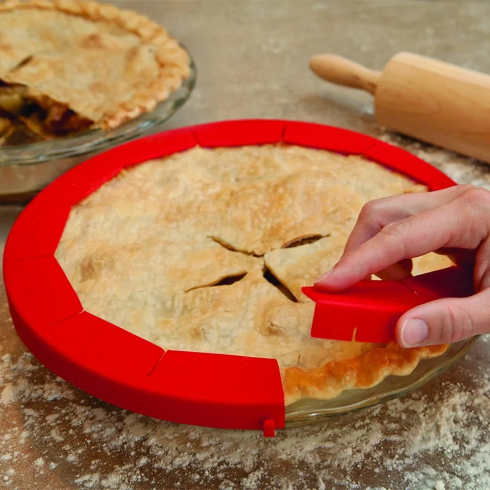 Защитный чехол для пирога пиццы, Регулируемый силиконовый защитный чехол для пирога с корочкой, силиконовый чехол, подходит для 8,5-11,5 дюймов в оправе, инструмент для выпечки торта