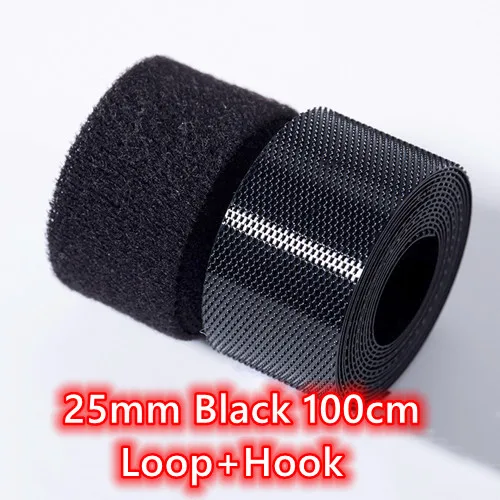Super Thin Black & White Baby Soft Adhesive Tape for Kids - Hoop and Hook Fastener Sewing Accessories