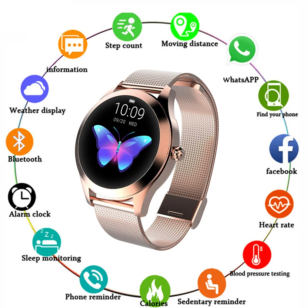 

KW10 Smart Watch Women 2019 IP68 Waterproof Heart Rate Monitoring Bluetooth For Android IOS Fitness Bracelet Smartwatch