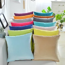 

Solid Color Smooth Silk Pillow Covers Soft Throw Pillow Case For Sofa Car Home Decorative Pillowcase Cushion Cover Decoration