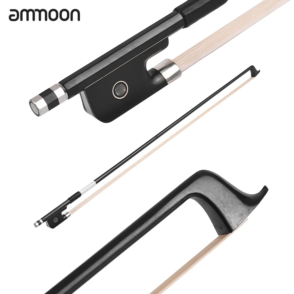 Ammoon 4/4 Виолончель Violoncello лук хорошо сбалансированный углеродное волокно круглая палочка эбеновая лягушка белый конский волос запчасти виолончель аксессуары