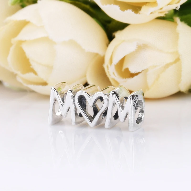 Подлинные серебряные бусины 925 пробы Camper Mum Script амулеты подходят Pandora браслет для женщин DIY ювелирные изделия