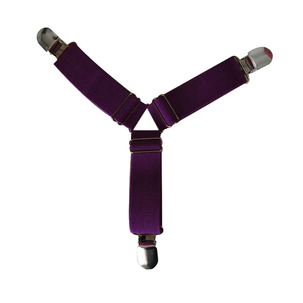 purple Практичная кровать крепления для Разделительного Листа 4 шт./компл. Подушка эластичная 3 Потяните сторона отель регулируемые крепежи Захваты зажимы подтяжки - Цвет: purple