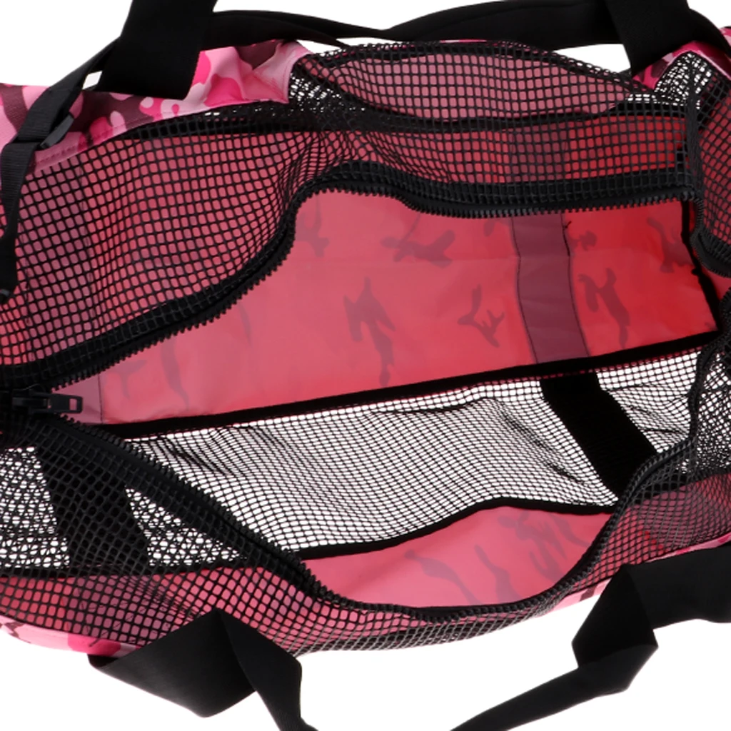 Durable Dive Mesh Duffel Bag Snorkeling Retractor Lanyard Holder Hook Carabiner Diving Bags for Water Sports