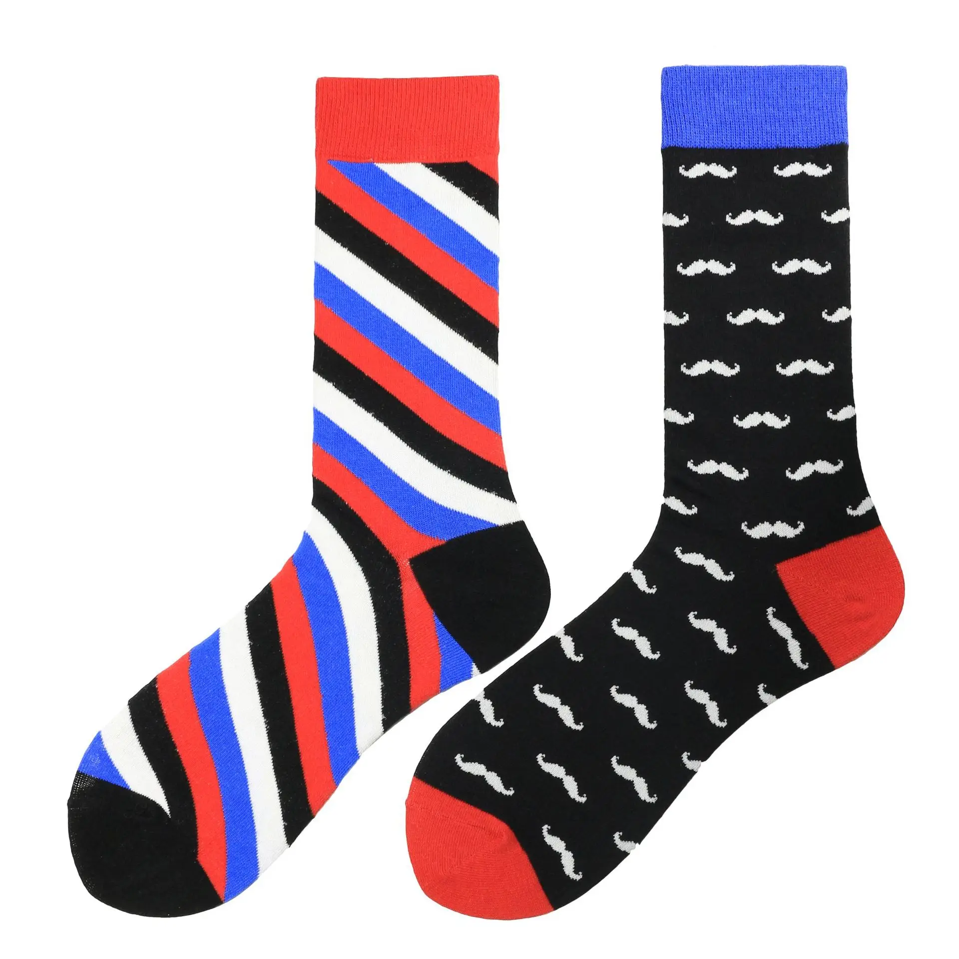 ; 1 пара разноцветных носков из чесаного хлопка; мужские носки с абстрактным рисунком Happy AB; Новинка; повседневные прикольные носки для скейтборда