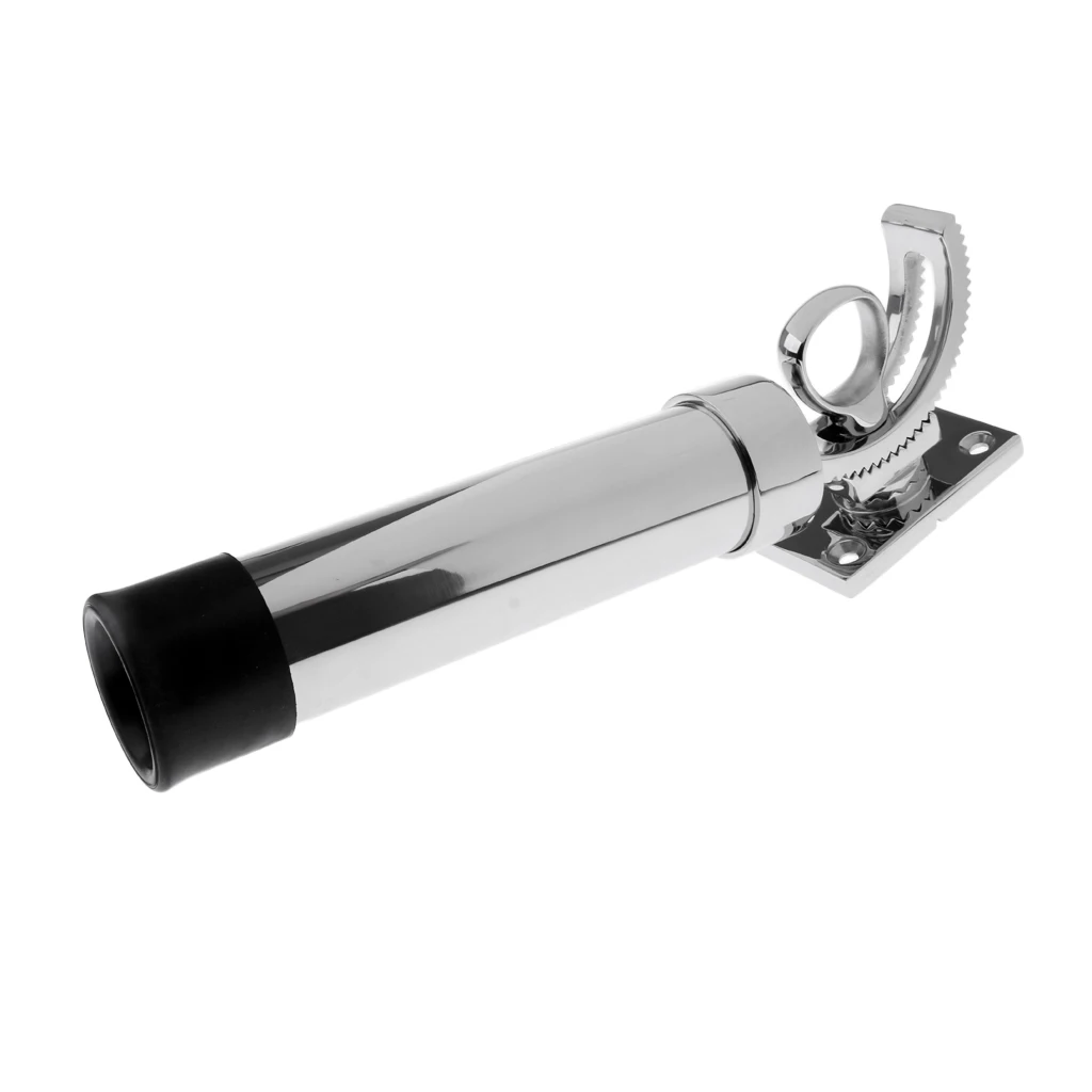 

Marine Grade 316 Stainless Steel 360 Degree Adjustable Boat Yacht Fishing Rod Holder Tube Rack Pole Rest Deck Mount Bracket