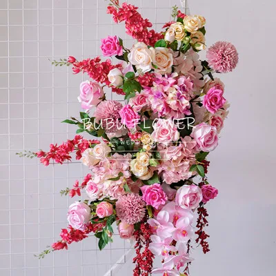 90x45cm flower Новое свадебное украшение сетка Арка искусственный цветок шар круглый из кованого железа полка для сцены дома вечерние праздничный Декор - Цвет: 90x45cm flower