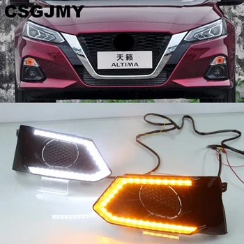 

2PCS For Nissan Altima Teana 2019 2020 LED Daytime Running Light Waterproof Car LED DRL fog Lamp with Turn Signal style Relay