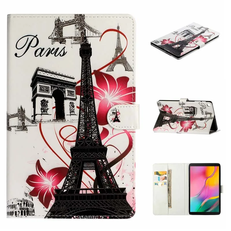CASE Кожаный чехол для Samsung Galaxy Tab A 10,1 SM-T510 T515 Coque для Galaxy Tab A 10,1 T510 T515 крышка Capa+ пленка+ ручка - Цвет: CASE