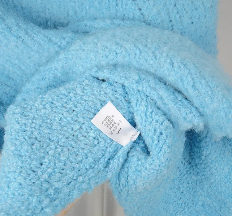 Women Wool Blend O Neck Knitted Sweater Pullover Features Side With Slits- Winter Ladies Thicker Warmer Knit Jumper Top