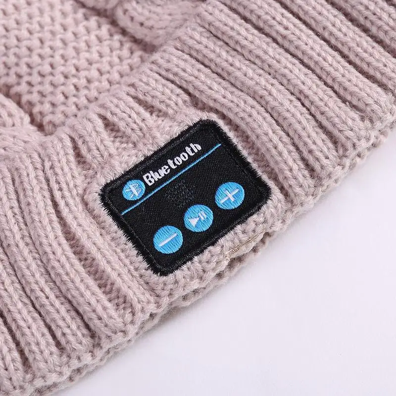 Беспроводная Bluetooth музыкальная вязаная кепка s бренд осень зима теплые утолщенные хлопковые шапки для женщин шапочки умная Кепка с USB кабелем