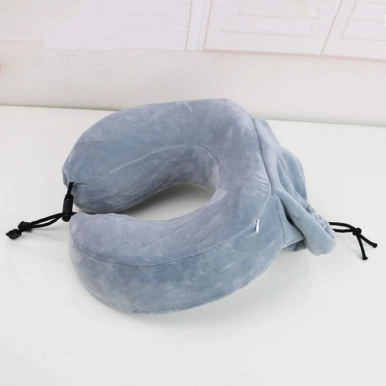 light gray Подушка для шеи, дорожная, с эффектом памяти, складываемая, u-образная, офисное кресло, автомобильное сиденье, Подушка для сна, уменьшает боль в шее, Шейная подушка для поддержки позвоночника - Цвет: light gray