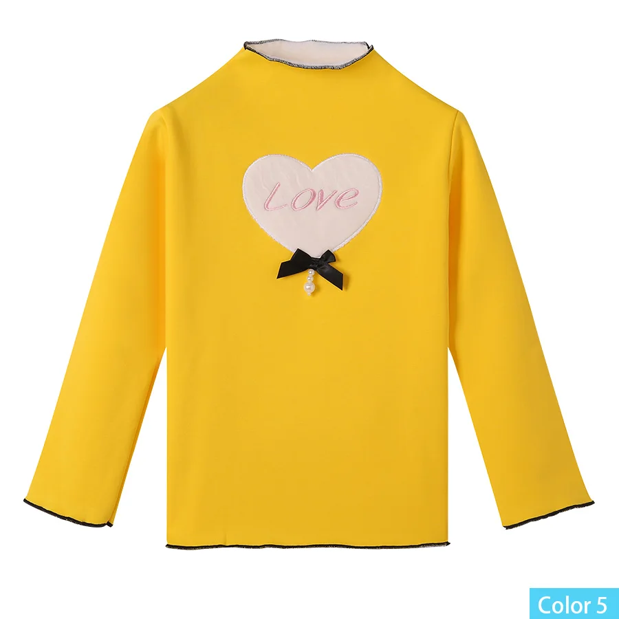 Color 5 SheeCute/Теплые Топы с длинными рукавами для девочек; Детские футболки с круглым вырезом; зимняя футболка; SCW178 - Цвет: Color 5