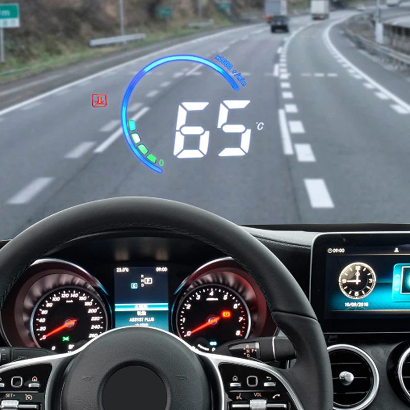 Автомобиль HUD на лобовое стекло Дисплей превышение скорости Предупреждение лобовое стекло сигнализации проектор Системы для Mercedes Benz C Class W205