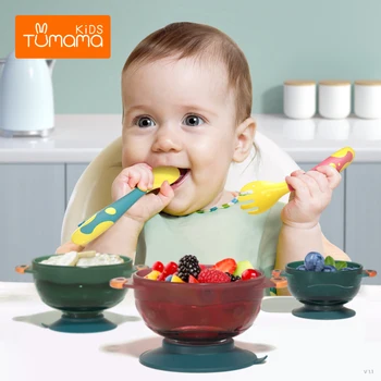 2pcs Children Twisted Fork And Spoon Set Bao Baby Eating Silicone Training Tableware Solid Feeding Utensils Bendable Soup Fork