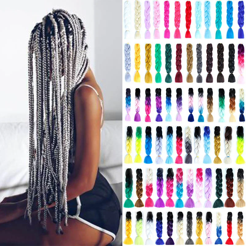 

MSTN Long Ombre Synthetic Woven Crochet Hair Yellow Pink Purple Gray Hair Extension Oversized Tweezers Headwear