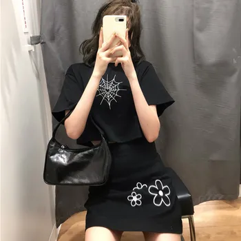 

Summer Fashion Short Style Short-Sleeved Top Casual Short Skirt Two-Piece Suit Women's Clothing