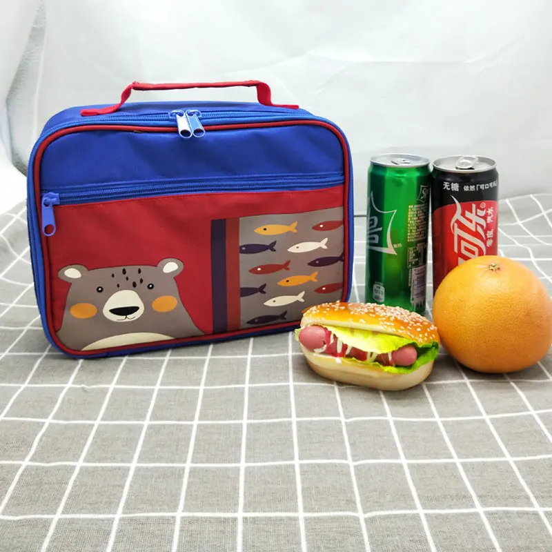 Милая мультяшная детская Портативная сумка Bento для свежести термоохладитель еды