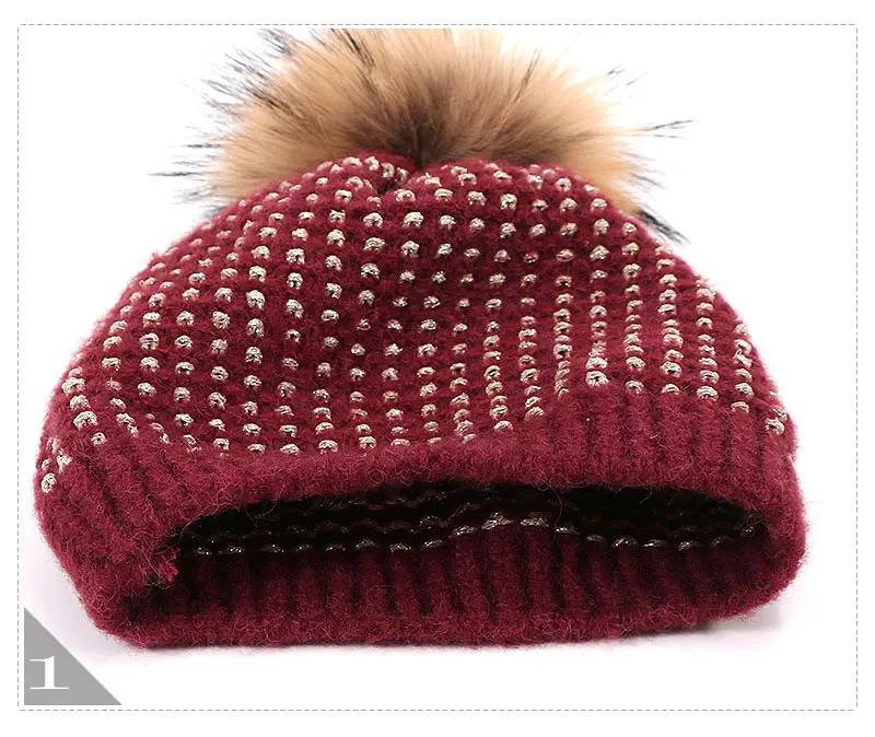 New Pom Poms Women Winter Hats Casual Golden Thread Beanies Fashion Crochet Knitting Hat Brand Outdoor Thick Warm Female Hats