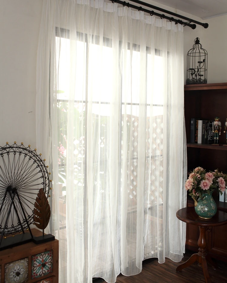 Modern Tulle Curtains For Living Room Striped white bedroom curtain Window Drapes For Bedroom Kitchen curtains kids room curtain