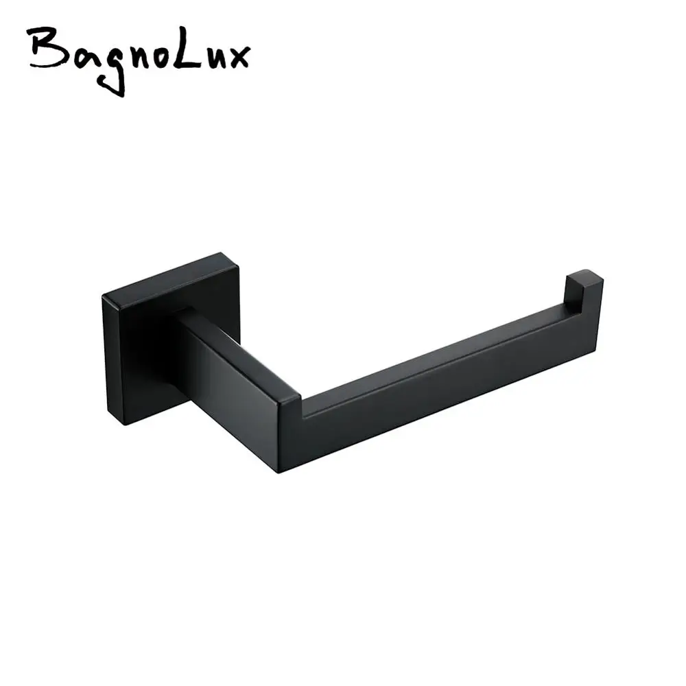 

Bagnolux SUS304 stainless Wall Toilet Paper Holder Shelf Rack Roller Bathroom Kitchen Toilet Tissue Roll Hanger Black