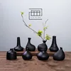 Hot Selling New Black Ceramic Flower Arrangement Small Vase Home Decoration Small Vase Tabletop Ornament Crafts 1