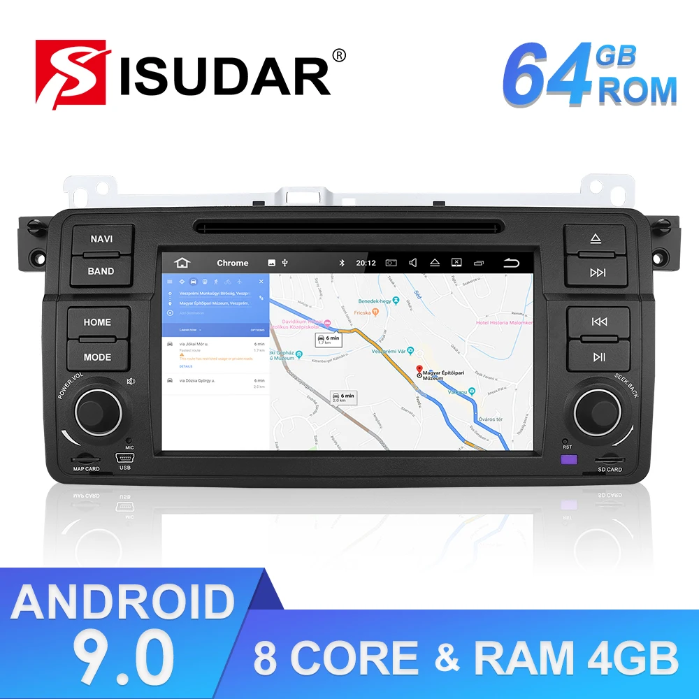  Isudar 1 Din Auto Multimedia player Android 9 GPS Autoradio Stereo System Für BMW/E46/M3/Rover/ 3 s