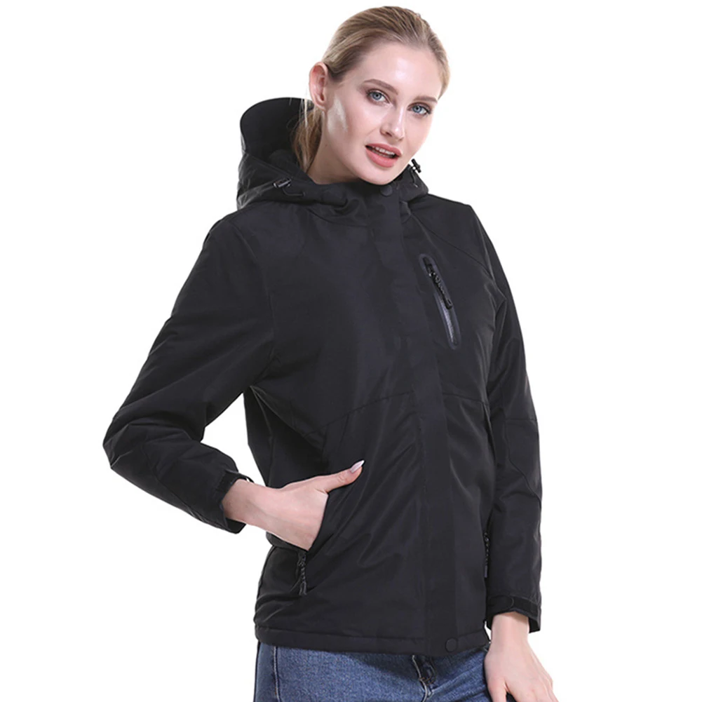 Зимняя женская Водонепроницаемая USB Инфракрасная куртка с капюшоном с подогревом, электрическая термальная одежда, пальто для спорта, альпинизма, пешего туризма