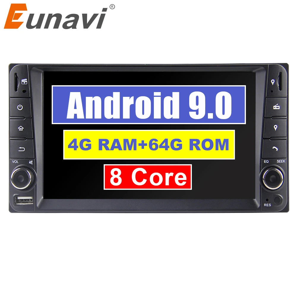 Eunavi 2 din 7 ''Восьмиядерный Android 9,0 автомобильный мультимидийный навигатор для Toyota Terios Старый Corolla Camry Prado RAV4 Радио Стерео rds-система wifi