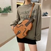 Fun Brown Violin Shape Pu Leather Shoulder Bag For Teenage Girls Fashion Backpack Travel School Bag Multiple Using Women Pouch ► Photo 3/6