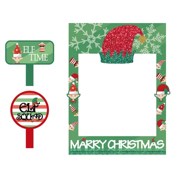 

Christmas Selfie Frame Set Glitter Funny Photo Booth Prop Frame Party Photo Prop Photography Background Photograph Tool 2020 New