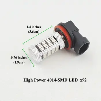 

Truck LED Bulbs Fog Light Bright Universal 4014 SMD Halogen 92-SMD 2pcs
