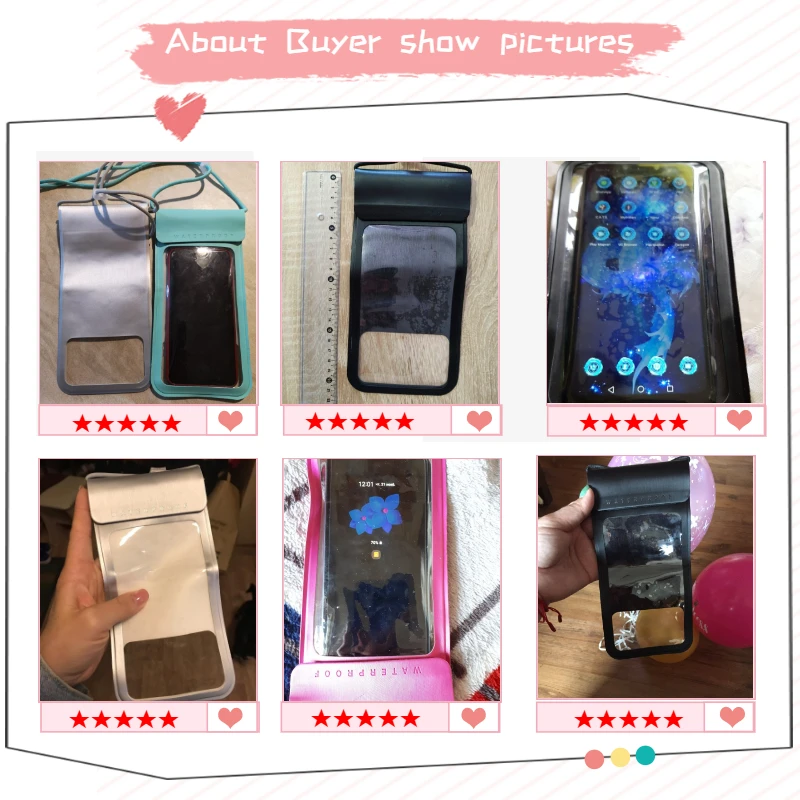 6.5” Waterproof Phone Case Touchscreen Cellphone Dry Diving Bag Pouch for iPhone 11 Pro Max Xiaomi MI 9 Lite Samsung A50 Case