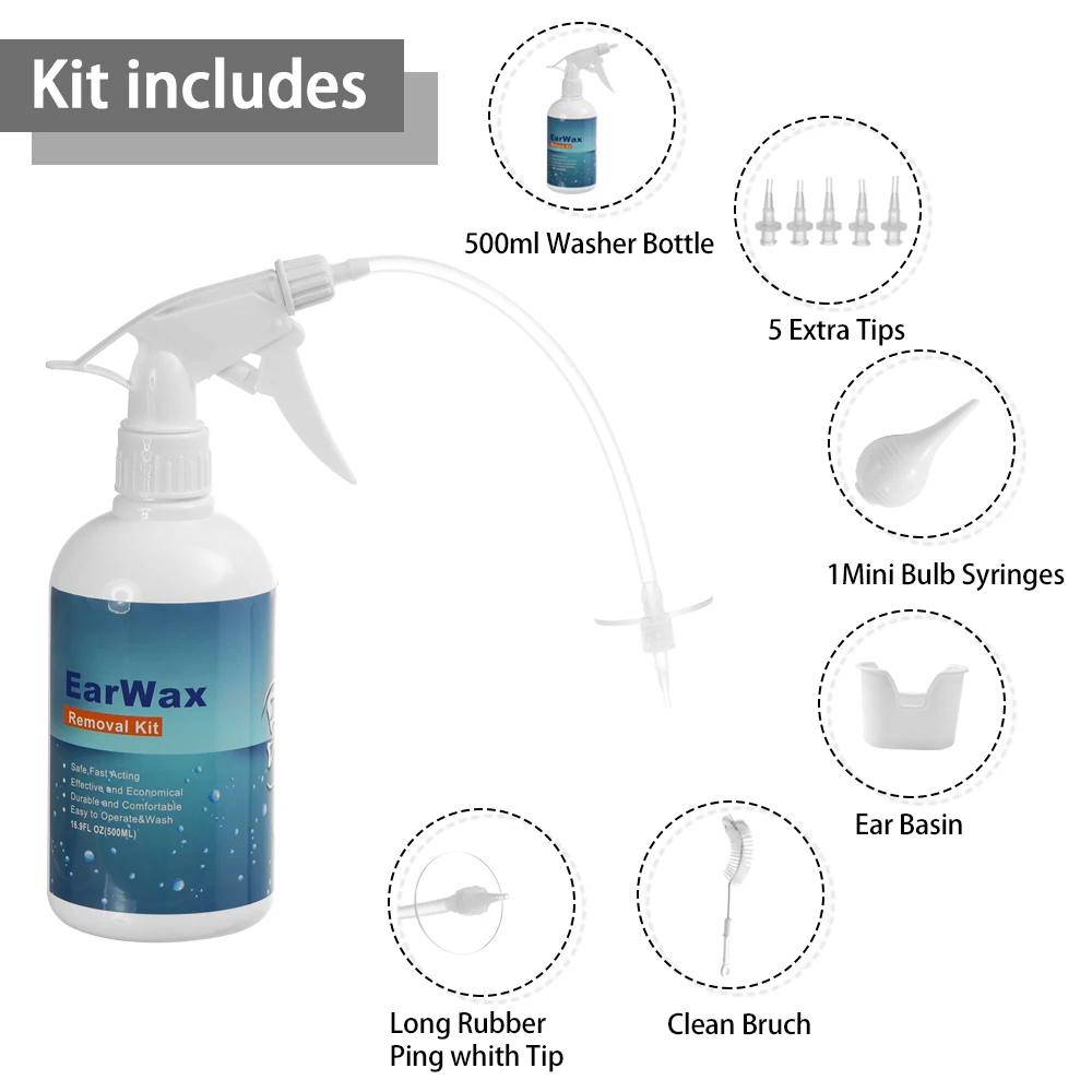

Household Practical Ear Wash Kit Ear Wax Removal Tool Easy Using Ears Cleaning Tool Suite Earwax Removing Product