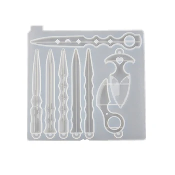 

Self Defence Dagger Mold Anti-Wolf Weapons Sword Silicone Mold Sword Axe Tacticals Pen Pendant Mold Jewelry Making Tools