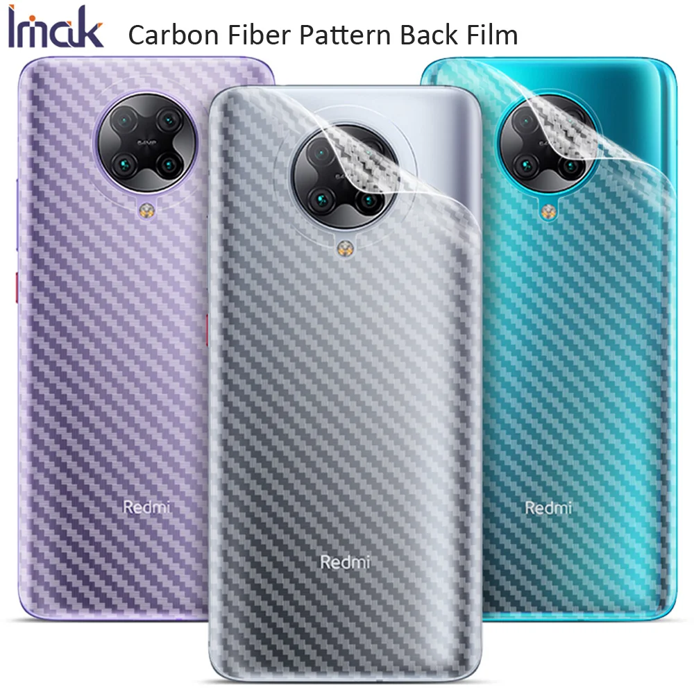 IMAK Carbon Fiber fibre Pattern Back Film For Poco F2 Pro Redmi K30 Ultra Zoom Rear Sticker Protective | Мобильные телефоны и