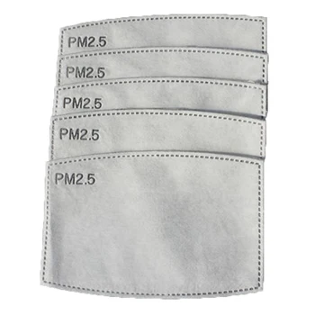 

10pcs 5 Layers PM2.5 Anti Haze Pollution Dust-proof Activated carbon Replaceable Mouth Masks Care for Aults Child