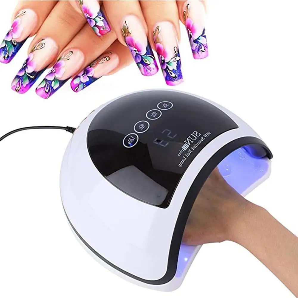 

General Purpose Smart Button Timing Nail Lamp For Both Hands Induction Led Nail Machine Nail Polish Dryer Quick Dry 96W
