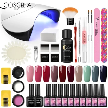 

COSCELIA Nail Lamp Dryer Manicure Tools Kits All For Manicure Set Nail Gel Polish Nail Art Accessories Tool Full Set