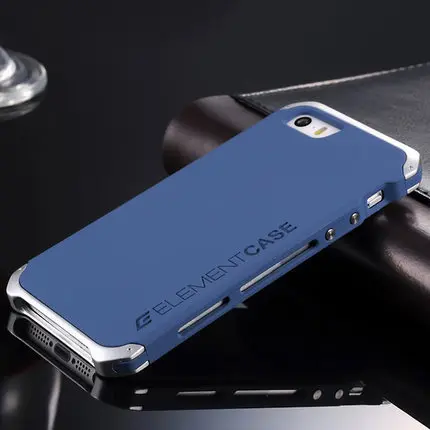 Для iPhone 5S роскошный элемент чехол для телефона с дизайнерским алюминием и с жесткой задней панелью чехол для iPhone 5 5S SE Сумки для телефона - Color: Blue silver