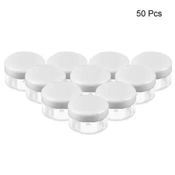 

50Pcs Cosmetic Plastic Empty Sample Makeup Jars Small Round Lid Face Cream Container Sample Make Up Storage Box