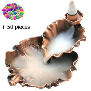 

Frog Backflow Insence Burner Metal Optional 50 Pieces Incense Cones Buddhist Cone Incense Censer Living Room Incense Base