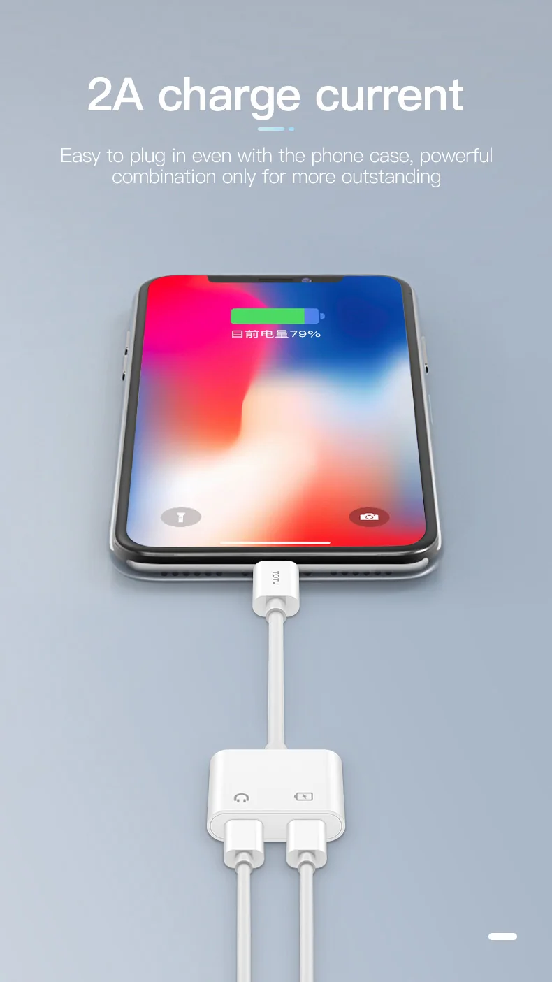 TOTU 3 in 1 Lightning Charger Adapter Cable Lightning to Lightning Interface+3.5mm/Dual Lighting Interfaces For iPhone IOS