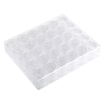 

Nail Rhinestones Storage Box Jewelries Sequins Beads Glitter Power Transparent Organizer Contain Jars