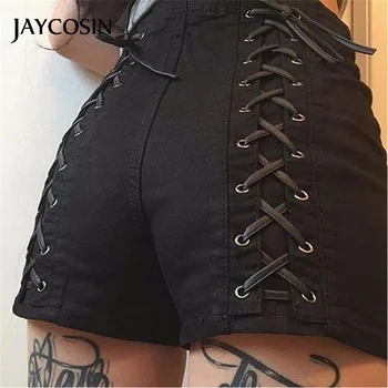 

JAYCOSIN Jeans Woman Elastic High Waist Short Pants Denim Bandage Sexy Jeans Black Summer Cowboy Stretch Trousers For Women 2020